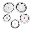 KC Stainless Steel Heavy Gauge Ciba/Lids/Tope/Cheeba Cover - Set of 5 Pcs(Silver)