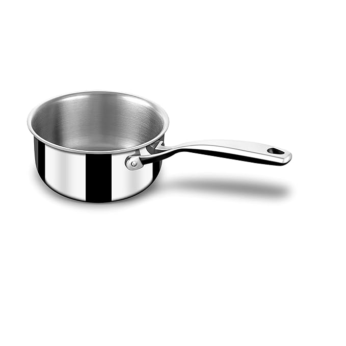 Stahl Stainless Steel Tea Pan | Triply Saucepan With Lid I Milk Pan 1.4 L | Gas & Induction Base | Artisan 4216 | Dia 16 Cm