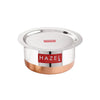 Hazel Steel Copper Bottom Tope with Lid Copper Bottom Vessels for Cooking Copper Bottom