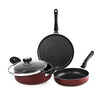 Cello Prima 3 pcs Non-Stick Aluminium Cookware Set, Cherry Red Induction Base