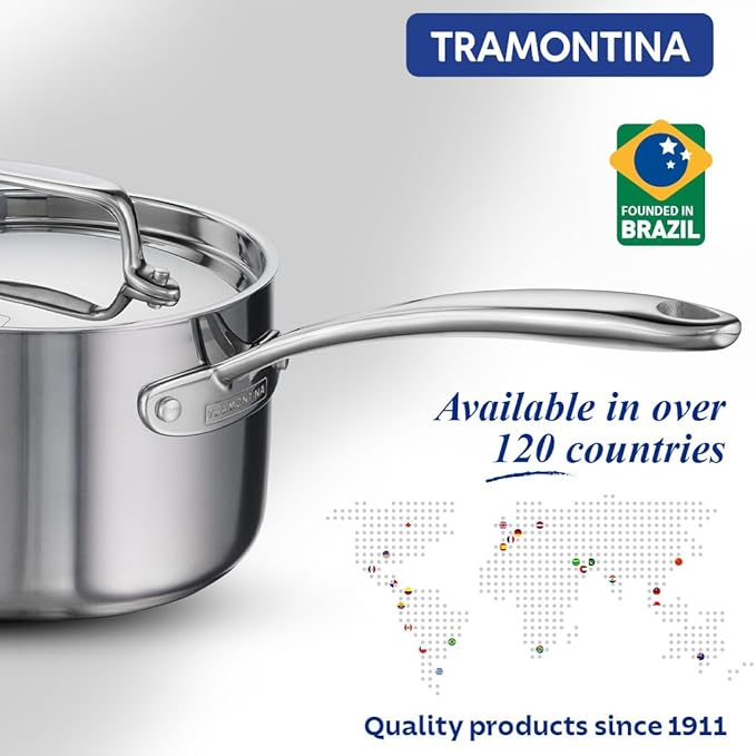 Tramontina Fusao Healthy Triply Ceramic 16cm/2.1L Sauce Pan with SS 304 lid