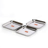 Sumeet Stainless Steel Big Square Shape Plate Set of 3pcs 25cm Silver
