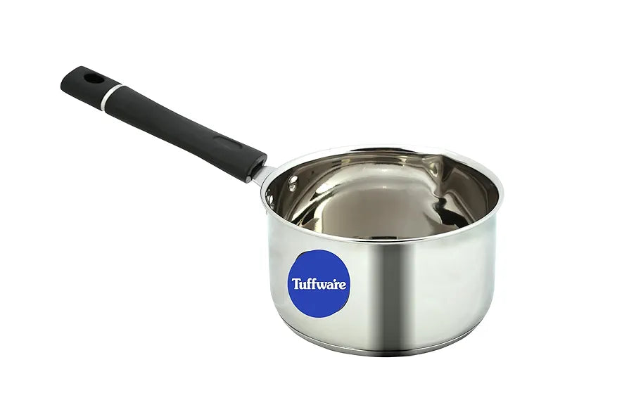 Tuffwaire Food Grade Stainless Steel Sauce Pan, Tea Pan, Chai Pan, Small Pan | 17cm Dia | 2 Liter | Gas & Induction Friendly | 3-Layer Thick Bottom, 100% Toxin-Free