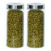 Femora Kitchen Storage Jars Borosilicate Glass With Steel Lid Air Tight Kitchen Jar and Container | 2200 Ml | Pack of 2