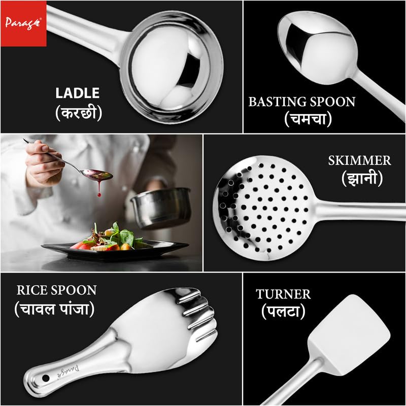 Parage 5 Pieces Stainless Steel Kitchen Tools Set for Kitchen Cooking