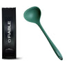 Fiable Premium Silicone Big Ladle for Cooking Deep Ladle for Serving Green