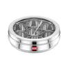 Avias Stainless Steel Spice Box masala Dabba Deluxe Glass Lid Small 175 ml Silver