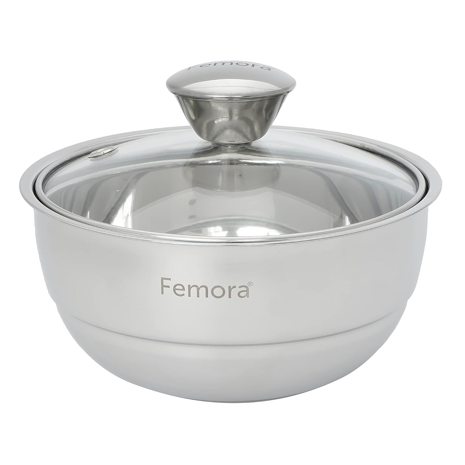 Femora Stainless Steel Double Wall Insulated Curry Server Curry Bowls | 500 Ml Silver | Small Serving Size