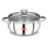 Avias Inox Ib Belly Cookpot 18cm Stainless Steel Cookpot with Glass Lid