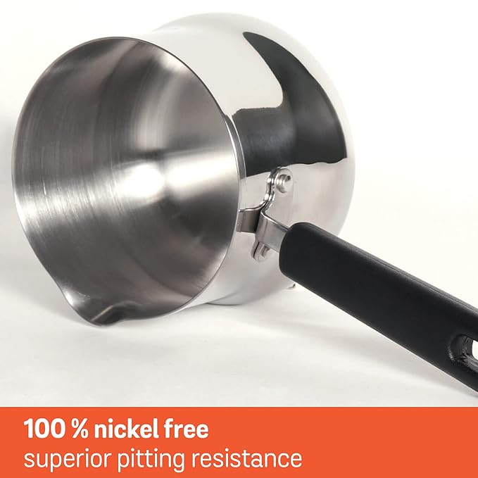 Meyer Nickel Free Stainless Steel Mini Pot with Handle 10cm Grey |0.60 liter