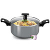 Milton Pro Cook Blackpearl Biryani Pot with Glass Lid 22 cm 3.5 litres, Grey - 1420 gms