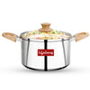 Lifelong Triply Stainless Steel Sauce Pan with Glass Lid