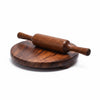 ITOS365 Wooden Handmade Chakla & Belan Set for Kitchen Rolling Board and Rolling Pin Set 10 Inches