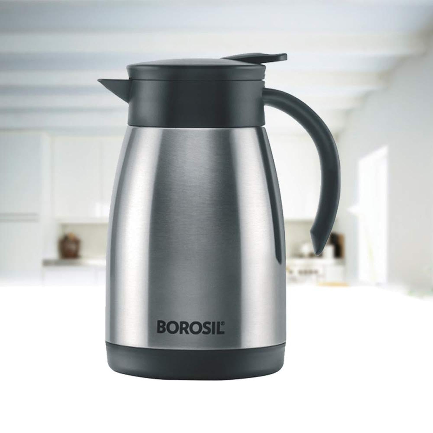 Borosil Stainless Steel 750ml Teapot With Handle | Double Wall Vacuum Insulated Thermosteel Carafe