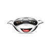 Camro Tripro Triply Signature Kadhai with lid 26 Cm 3.3 Liters Capacity Stainless Steel Lid for Curry