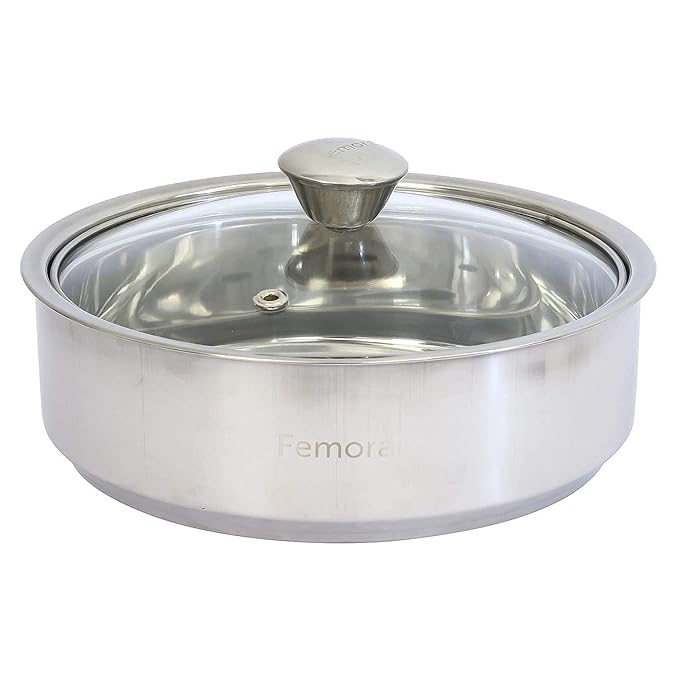 Femora Stainless Steel Insulated Roti Server | 1.1 Litres | Pack of 1 | Silver