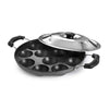 Cello Non-Stick 12 Cavity Appam Patra Pan with Stainless Steel Lid 2 Side Handle