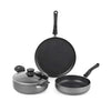 Cello Prima 3-Piece Non-Stick Aluminium Cookware Set Hammertone Induction Base Gift Set