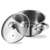 Vinod Two Tone Stainless Steel Sauce Pot/Saucepan with Glass Lid - 2.3 Litre, 18cm | 6.2mm Thick