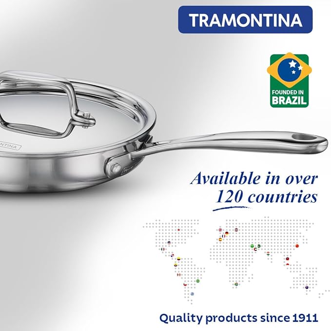 Tramontina Fusao Healthy Triply Ceramic 20cm Frypan with SS 304 lid