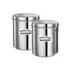 Jaggery Stainless Steel Tall Container Ubha Dabba Set of 2 Dia 16 cm Height 19 cm Capacity3 Litre Silver