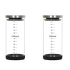 Femora Storage Jars Borosilicate Glass With Silicon Bottom Air Tight Jar With Steel Lid | 1300 Ml | Pack of 2