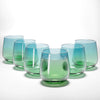 Anko Australia 430ml Dual Tone Stemless Glasses Set of 6 | Blue Green