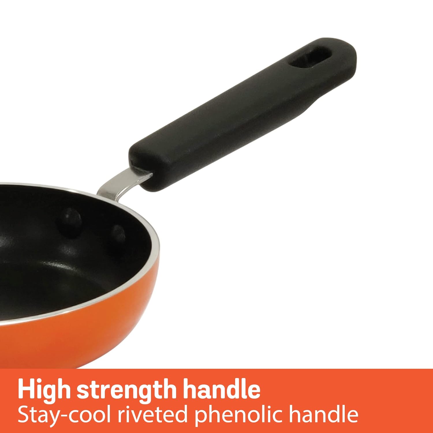 Meyer Non Stick Mini Fry Pan | Tadka Pan | Omelette Pan Non Stick 12cm Orange