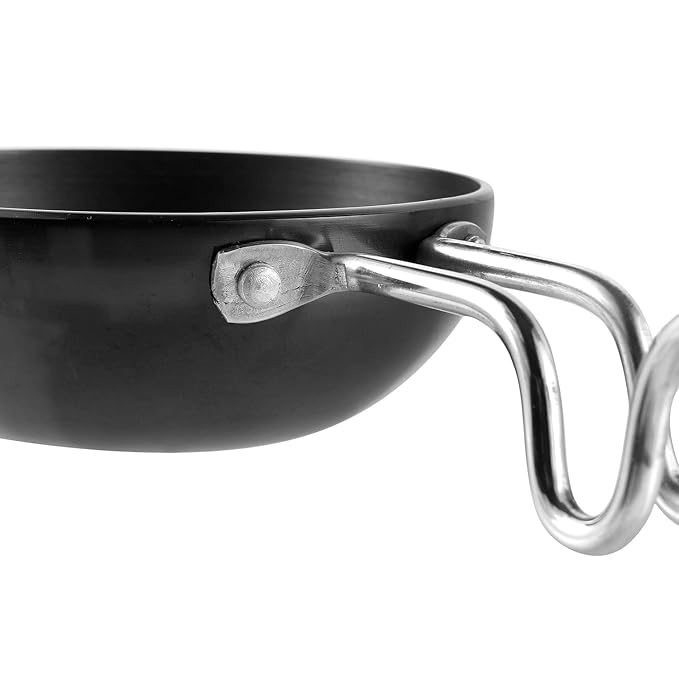 Vinod Black Pearl Hard Anodised Tadka Pan - Large | 3.25mm Thickness | Natural Stick Resistant