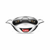 Camro Triply Artisian Kadhai With Lid 28Cm 4.4 Liters kadhai Steel Stainless Kadhai For Deep Frying