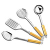 Axiom Kitchen Tools Stainless Steel with Golden Handle Heavy Gauge Non-Stick 4 Piece Set