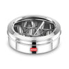 Avias Elegant Stainless Steel Spice Box Cum Organiser With See Through Lid Glass Lid Masala Dani