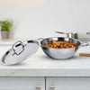 Savya Home Triply Stainless Steel Kadai With Lid 22 Cm Diameter 2.2 L Capacity