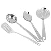 Axiom Stainless Steel Kitchen Tools Set of 4 pcs Non-Stick Set of Ladle Karchi Solid Spoon