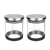 Femora Storage Jars Borosilicate Glass With Silicon Bottom Air Tight Jar With Steel Lid | 500 Ml | Pack of 2