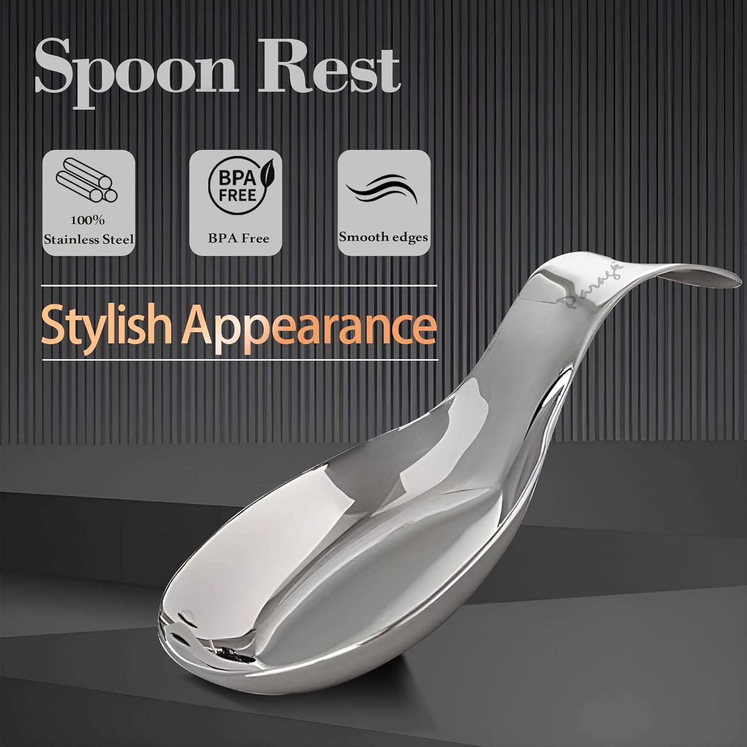 Parage 2 Pieces Stainless Steel Spoon Rest For While Cooking (Set of 2 21.5 cm Long)