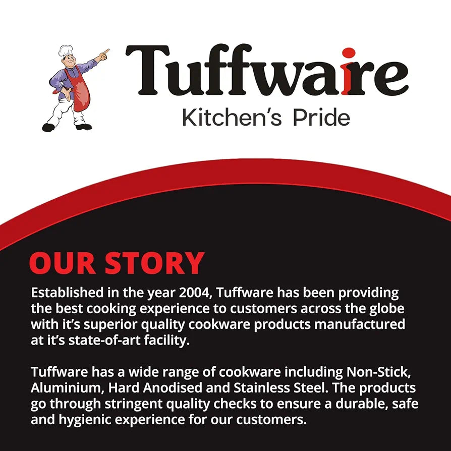 Tuffwaire Non Stick Flat Multi Tawa for Roti Chappati, Pratha, Dosa, Uthapam - 30 cm | 4mm Thick | 3 Layer Greblon Coating | Metal Spoon Friendly | Induction & Gas Base | 1 Year Warranty
