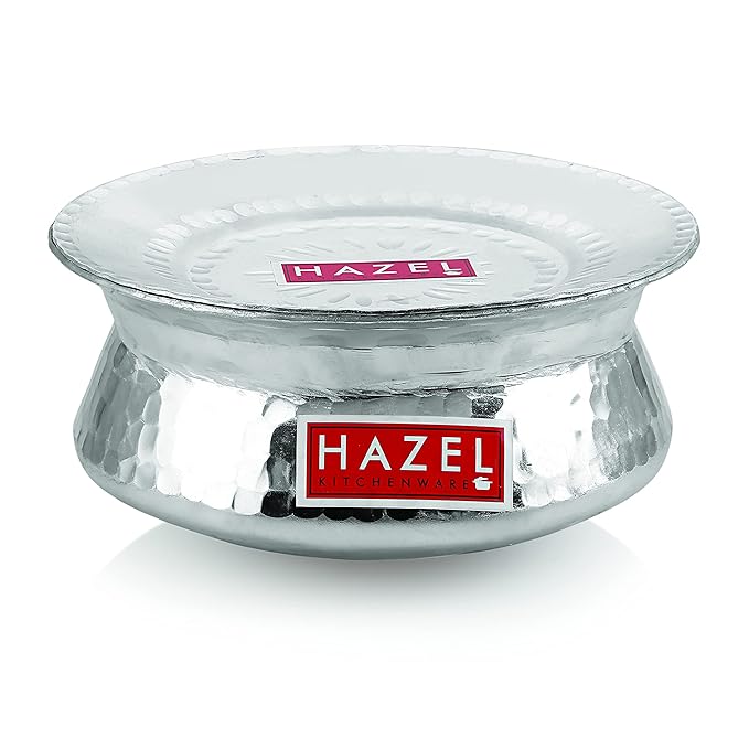 Hazel Aluminium Hammered Finish Handi with Lid Biryani Rice Cooking Po ...