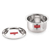Hazel Alfa Stainless Steel Tope Patila With Lid Round Bottom Boiling Vessels Bhagona Dekchi (1.5 Litre)