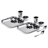 Sumeet Square Stainless Steel Heavy Gauge Mirror Finish Dinner Set of 10 Pc