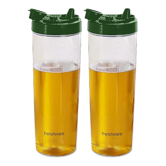 Frenchware Oil Dispenser | Pack of 2, 1 Litre Each | Glossy Green