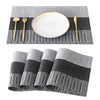 Leeonz PVC Vinyl Heat Resistant Placemats Set of 4 Dining Table Mats Grey-Black PLC01-C