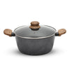 Anko Australia Non-Stick Aluminium Casserole with Glass Lid 24cm 3L 4-Layer Coating PFOA Free Black