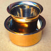 Stainless Steel Solid Dabara South Indian Coffee & Tea Glass Set with Gold Plated Set