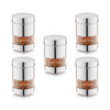 Human Hydro Stainless Steel Storage Containers Set of 5 (500ml Each)