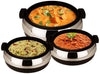 Jaypee Glasserol Serving Casserole Set of 3 Inner Stainless Steel Toughened Glass Lid