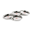 Sumeet Stainless Steel Heavy Gauge Deep Wall Dinner Plates 26.6cm Set of 4pc