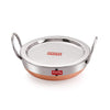 Hazel Stainless Steel Kadai with Lid Copper Bottom Utensil Capacity of 1Ltr I 18 Gauge Vessel