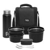 Jaypee Plus Meal Plus 1390 ml Stainless Steel Office Lunch Box 4 Containers Includes Bottle Spoon, Fork & Bag