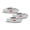 Sumeet Stainless Steel Heavy Gauge Shallow Dinner Plates 31cm Set of 3pc